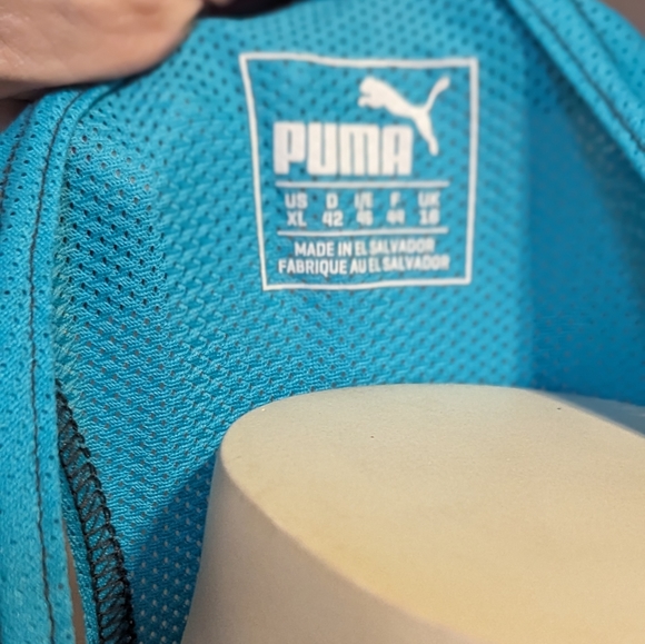 Puma brand racer back tank runner athletic top blue & grey tall X-large workout - Picture 2 of 7